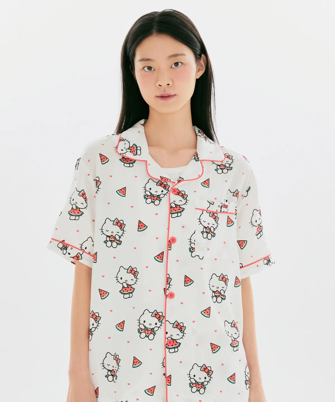 💜新品上架【梨花娘】韓國品牌暢銷TOP.1 SPAO × 三麗鷗角色聯名款夏日情侶款短袖居家服/睡衣套裝(7色)