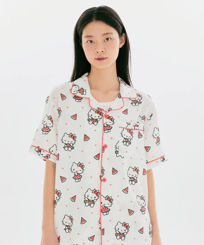 💜新品上架【梨花娘】韓國品牌暢銷TOP.1 SPAO × 三麗鷗角色聯名款夏日情侶款短袖居家服/睡衣套裝(7色)