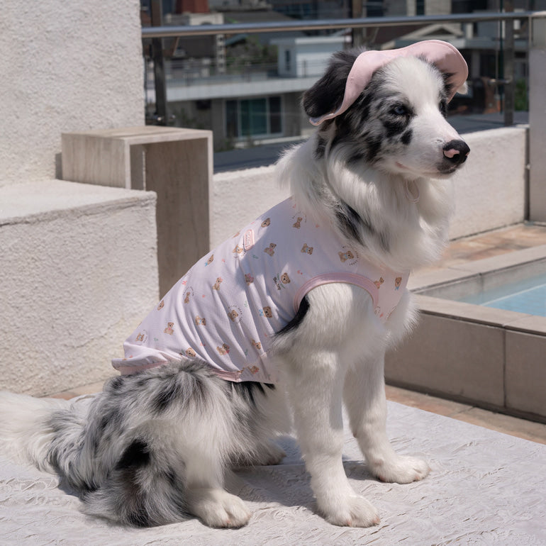 韓國BAILEY💖【梨花娘】夏日必備遠離菌菌輕薄快乾透氣水陸兩用滿版小熊寵物衣(帽子可另購3色)