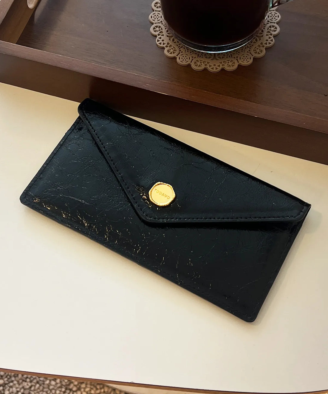 🆕新品上架【梨花娘】🔥韓國品牌TOAMO Bella Slim Long Wallet 韓國製牛皮薄型長夾｜韓系光澤皮革長夾