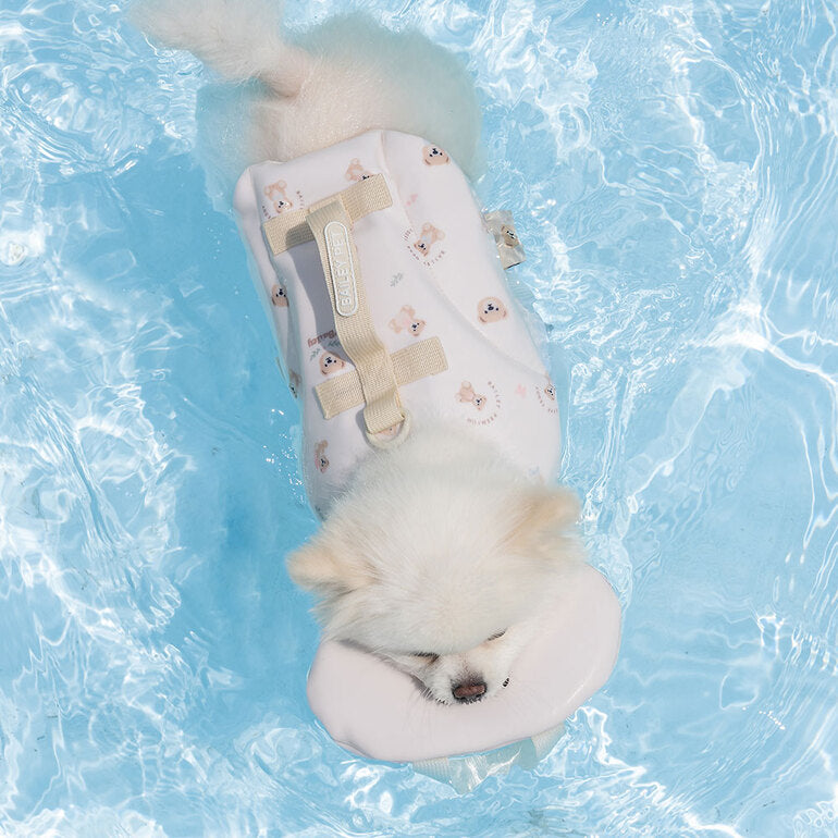 韓國新品上架【梨花娘】🐾BAILEY 🐶夏日馬卡龍色系高浮力清涼透氣寵物漂浮泳衣(3色)