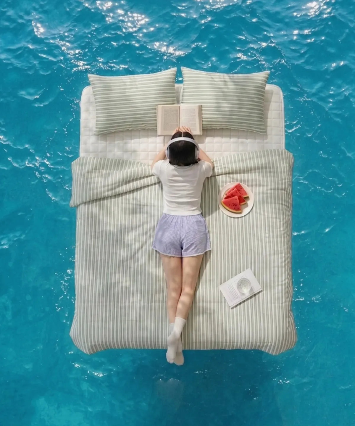 🆕新品上架【梨花娘】💖韓國暢銷Maatila 【觸膚即降6度】雲感極凍經典條紋空氣彈力被子枕套組(3色)