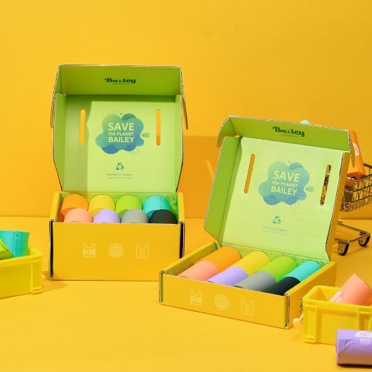 韓國新品上架【梨花娘】🐾BAILEY 🐶彩虹色系可愛笑臉花可生物分解環保寵物外出拾便袋🐶