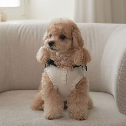 韓國新品上架【梨花娘】🐾BAILEY 🐶秋冬新品 撞色海軍領雙口袋針織毛衣寵物服飾(2色)