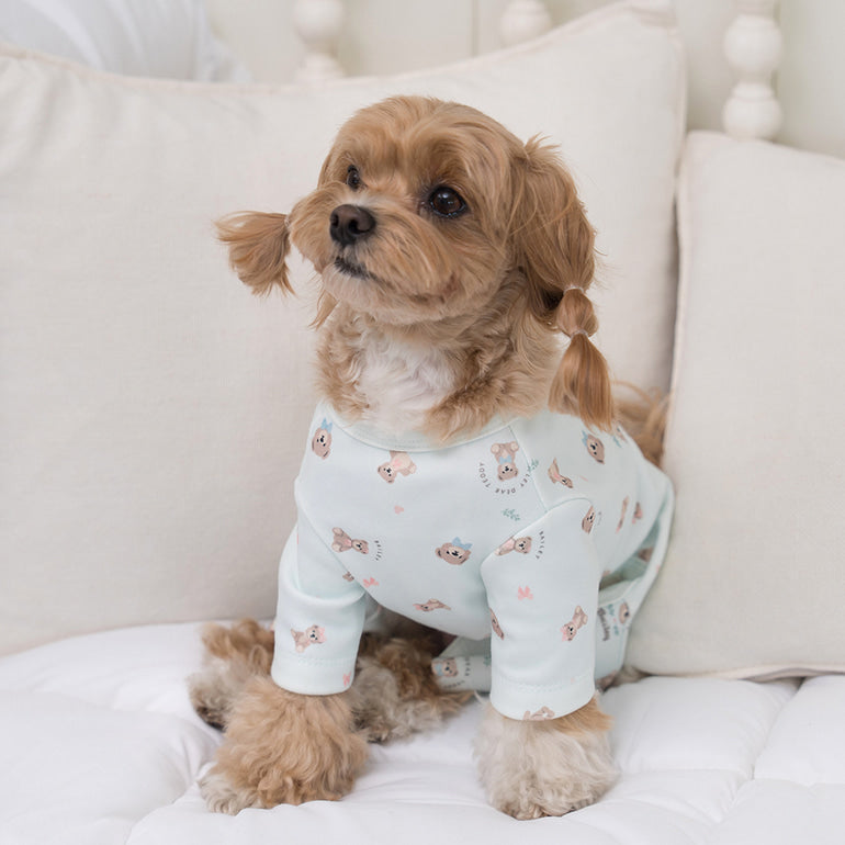 韓國新品上架【梨花娘】🐾BAILEY 🐶秋冬新品 滿版小熊圖案舒適寵物連身衣(3色)