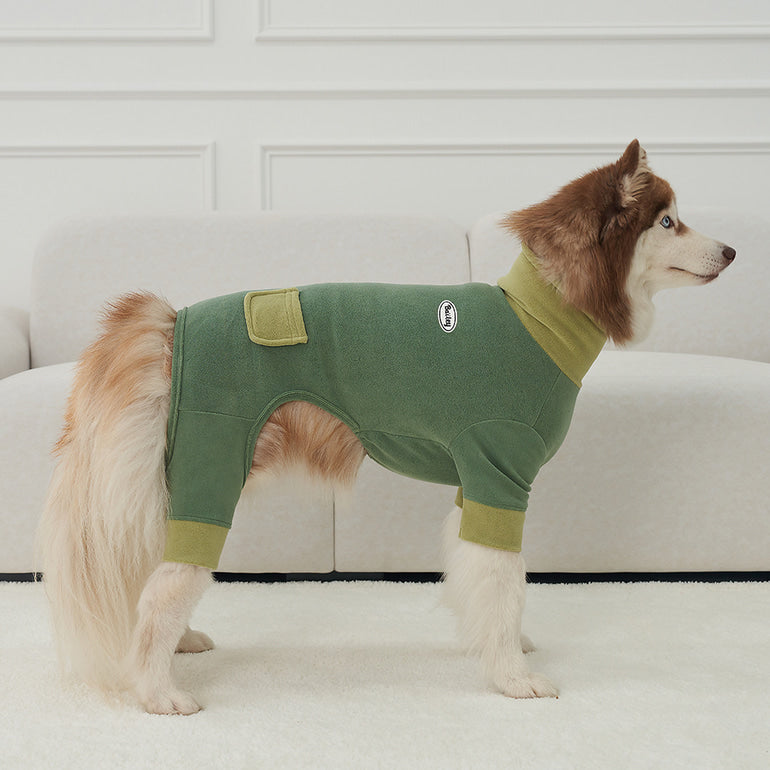 韓國新品上架【梨花娘】🐾BAILEY 🐶秋冬新品 領口釦環設計一件式保暖細絨毛衣(3色)