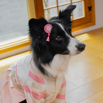 韓國新品上架【梨花娘】🐾BAILEY 🐶高質感韓服頭飾流蘇古典手工寵物髮夾(7色)