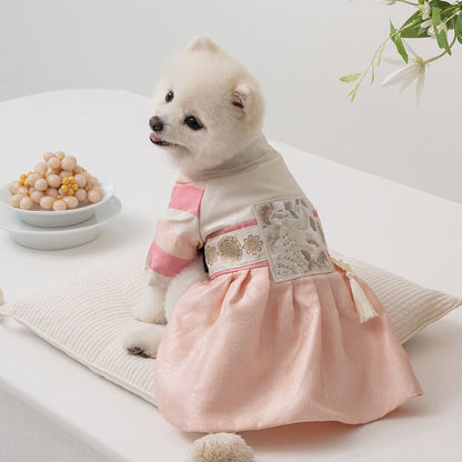 韓國新品上架【梨花娘】🐾BAILEY 🐶秋冬新品 皇室尊貴刺繡流蘇寵物韓服(4色)