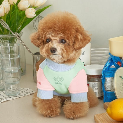 韓國新品上架【梨花娘】🐾BAILEY 🐶秋冬新品 韓系繽紛馬卡龍拼接網球保暖親膚連身衣