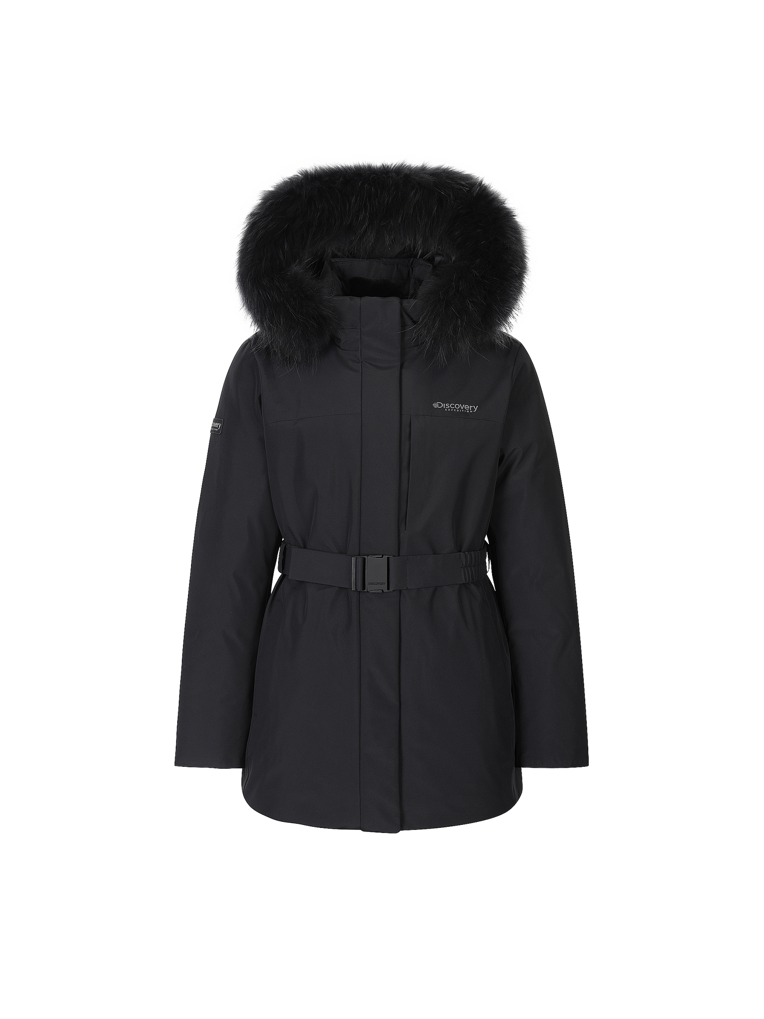 🆕新品上架💖【梨花娘】 韓國 品牌Discovery 高允真代言Milford Vertex狐狸毛繫帶中長款保暖鵝絨外套(2色)🏆