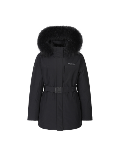 🆕新品上架💖【梨花娘】 韓國 品牌Discovery 高允真代言Milford Vertex狐狸毛繫帶中長款保暖鵝絨外套(2色)🏆