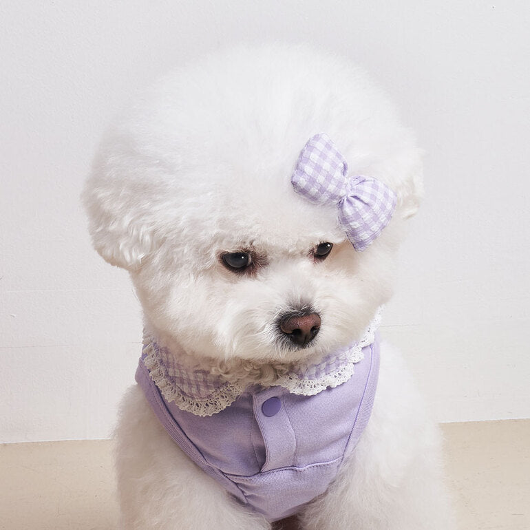 韓國新品上架【梨花娘】🐾BAILEY 🐶韓系甜美可愛蝴蝶結鍛帶寵物髮夾(7色)