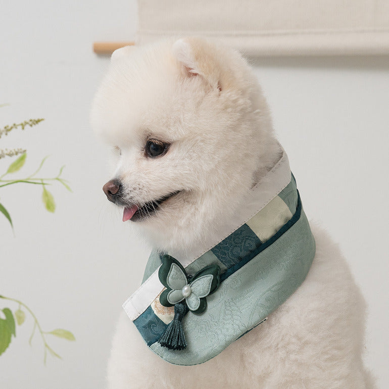 韓國新品上架【梨花娘】🐾BAILEY 🐶秋冬新品 韓國皇室蝴蝶流蘇精緻韓服領巾(4色)