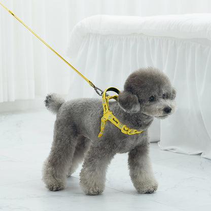 韓國新品上架【梨花娘】🐾BAILEY 🐶秋冬新品 飽合亮色花朵微笑寵物牽繩(4色)