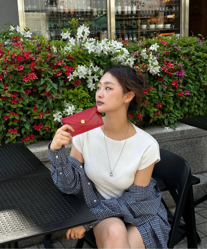 🆕新品上架【梨花娘】🔥韓國品牌TOAMO Bella Slim Long Wallet 韓國製牛皮薄型長夾｜韓系光澤皮革長夾