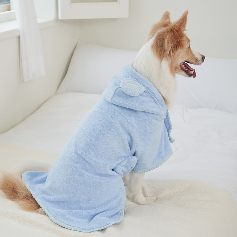 韓國新品上架【梨花娘】🐾BAILEY 🐶秋冬新品 貓犬寵物耳朵造型專用吸水力強寵物浴巾(3色)