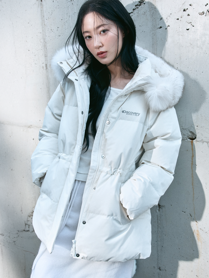 🆕新品上架💖【梨花娘】 韓國品牌Discovery 鵝絨狐狸毛領中長版外套 Kelly(4色)🏆韓國連線