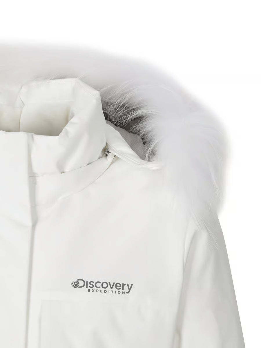 🆕新品上架💖【梨花娘】 韓國 品牌Discovery 高允真代言Milford Vertex狐狸毛繫帶中長款保暖鵝絨外套(2色)🏆