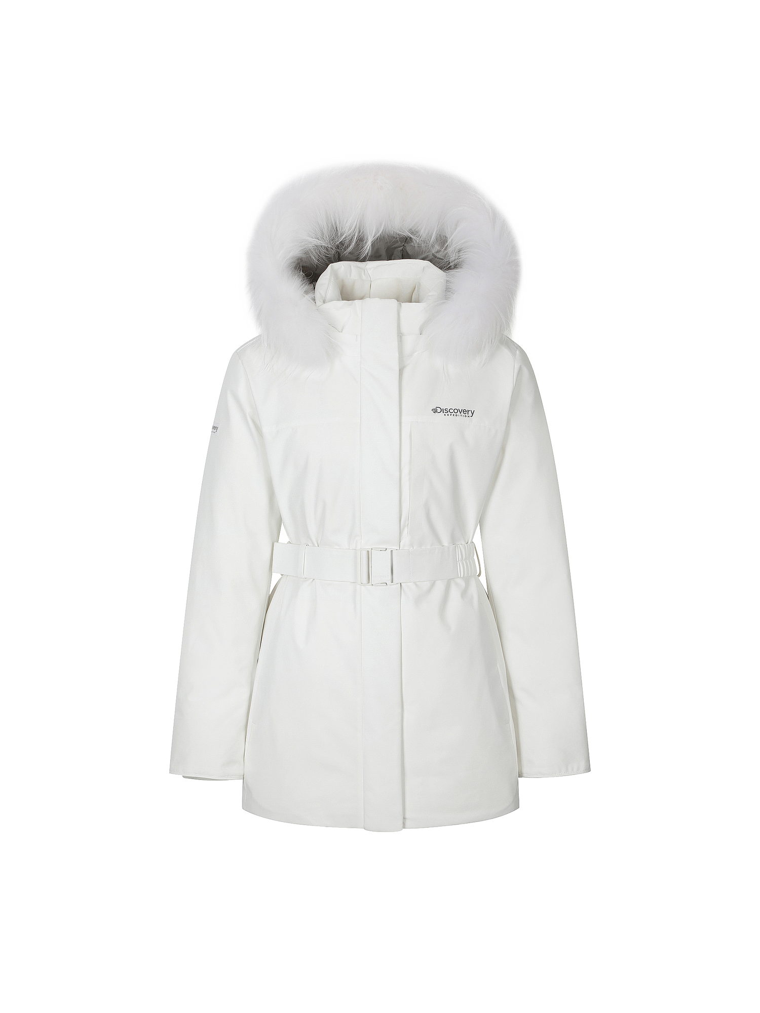 🆕新品上架💖【梨花娘】 韓國 品牌Discovery 高允真代言Milford Vertex狐狸毛繫帶中長款保暖鵝絨外套(2色)🏆