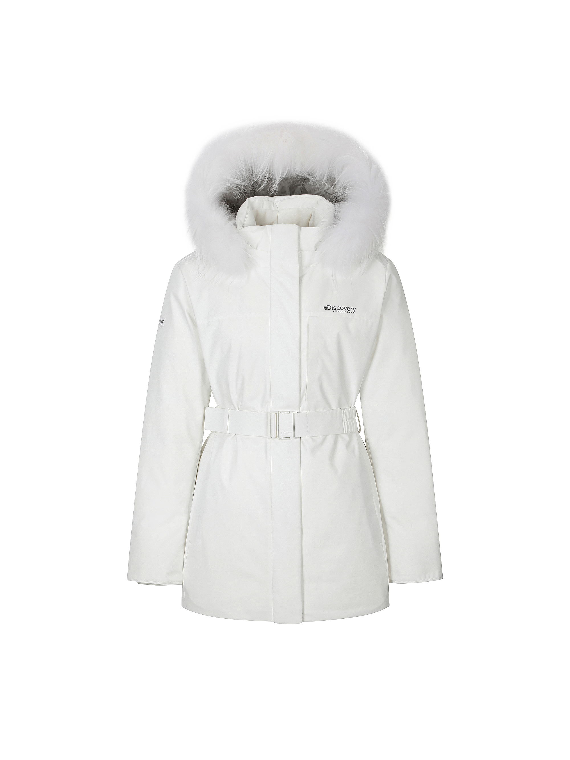 🆕新品上架💖【梨花娘】 韓國 品牌Discovery 高允真代言Milford Vertex狐狸毛繫帶中長款保暖鵝絨外套(2色)🏆