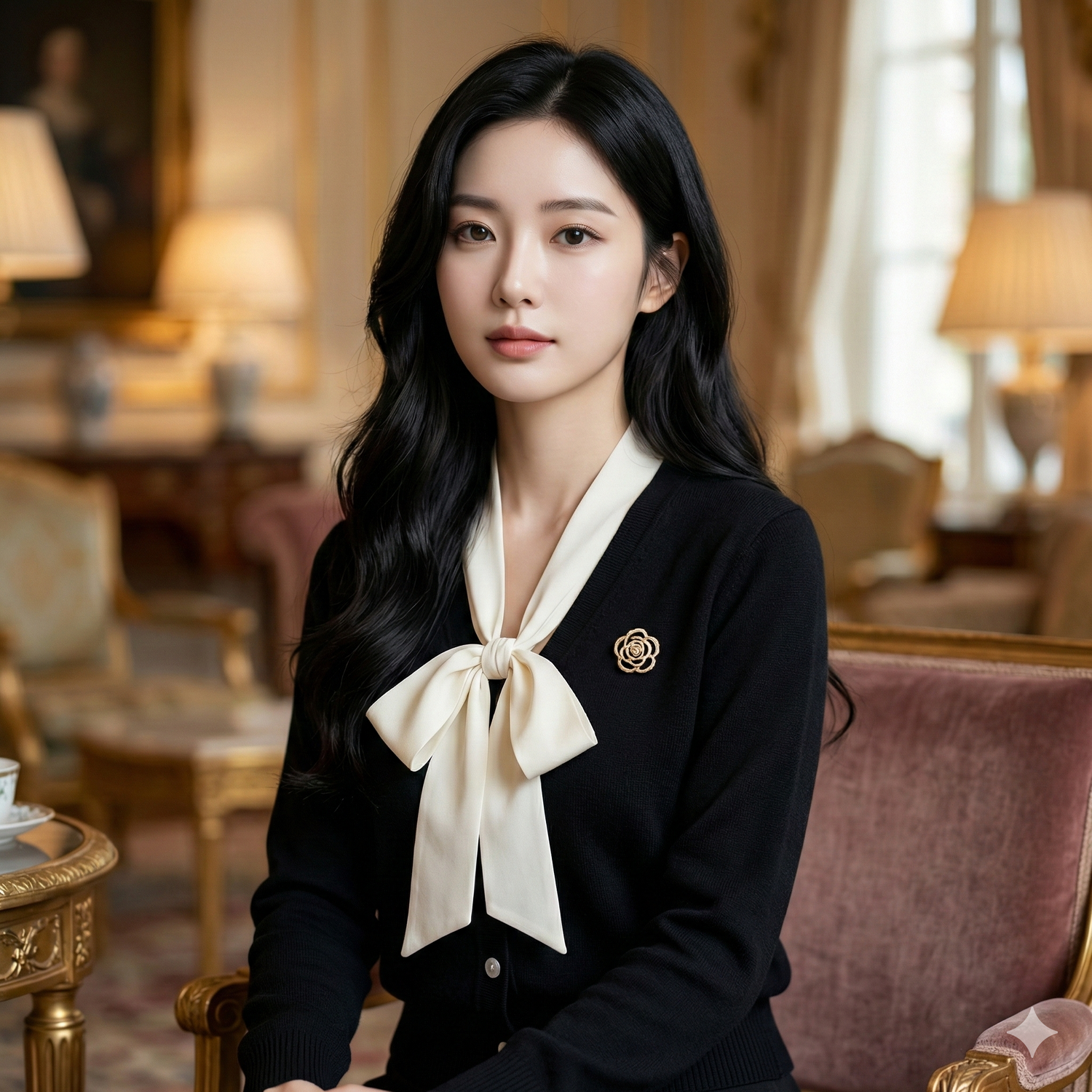 💜新品上架【梨花瑪雅】法式氣質 V 領蝴蝶結綁帶顯白名媛風修身顯瘦針織衫(兩色)