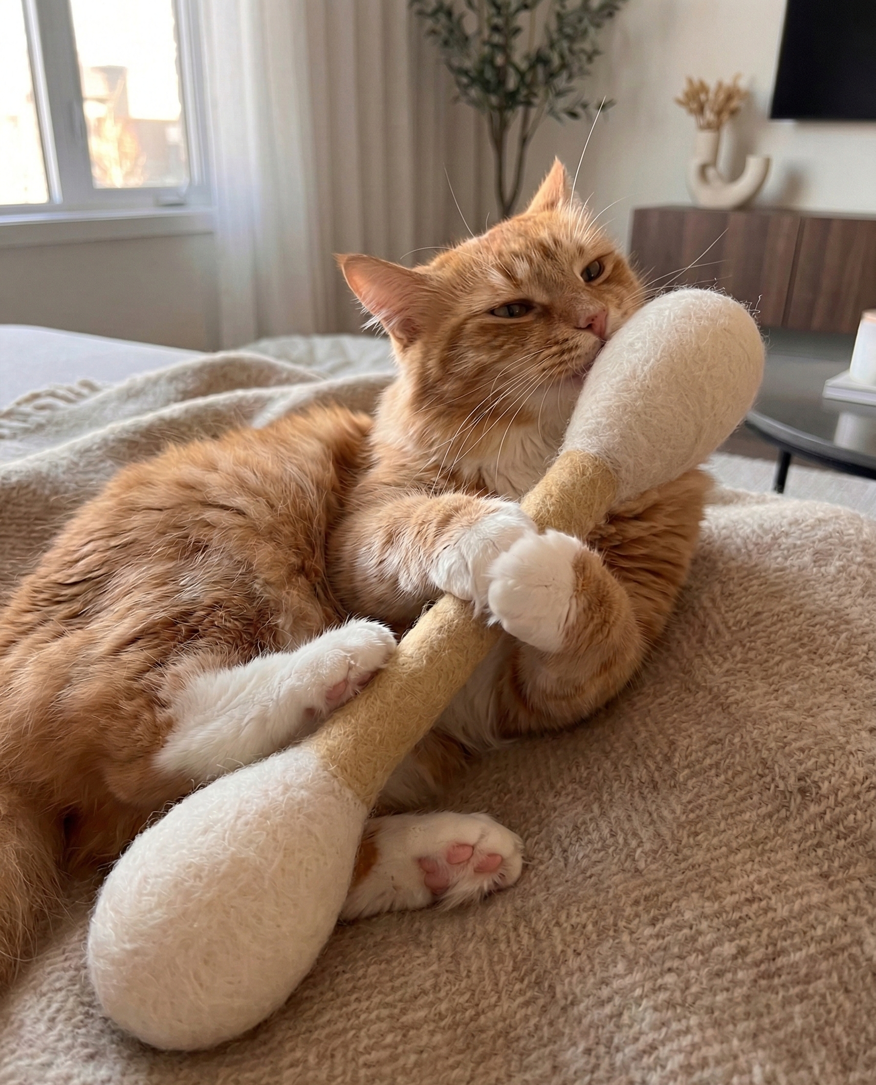 💜新品上架【梨花娘】韓國爆紅🔥HUE PLANE貓薄荷💕玩具100%羊毛氈手工製造巨大棉花棒(16cm現貨、30cm3月底4月初到貨)