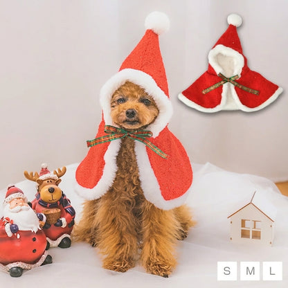 新品上架【梨花娘總代理】🐾日本品牌Solgra 軟綿綿毛茸茸・寵物聖誕節小披風(2色)