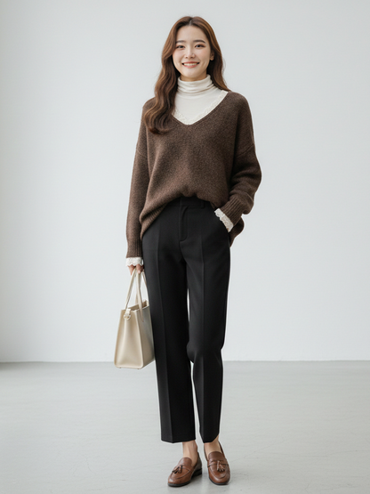 💕新品上架【梨花瑪雅】爆紅蕾絲花邊毛衣冬季慵懶寬鬆柔軟溫柔針織上衣💖💖(3色)