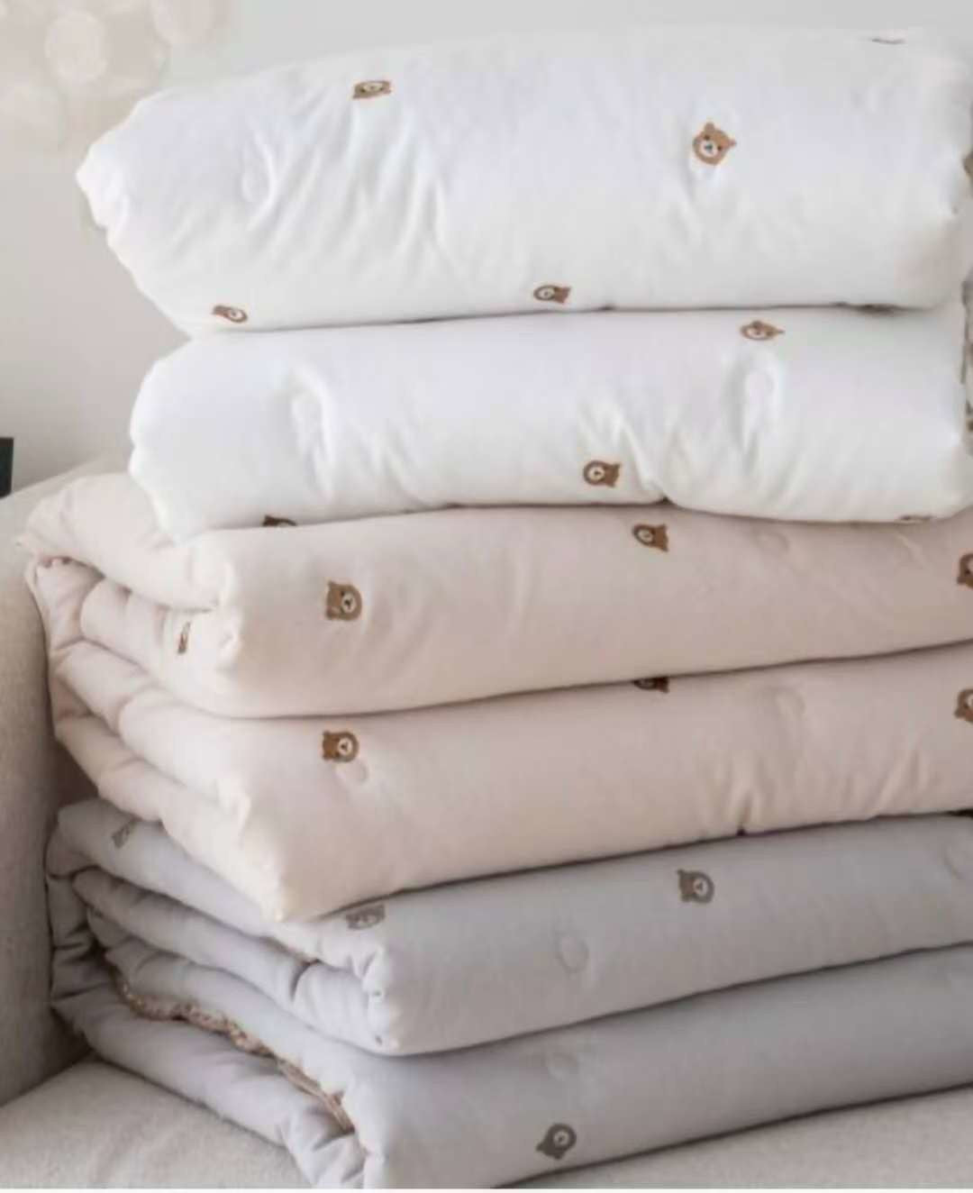 🆕新品上架【梨花娘】💖正韓熱賣🏆特殊特殊超細纖維棉柔軟保暖輕盈熊熊刺繡冬被(3色)🐻💖韓國連線