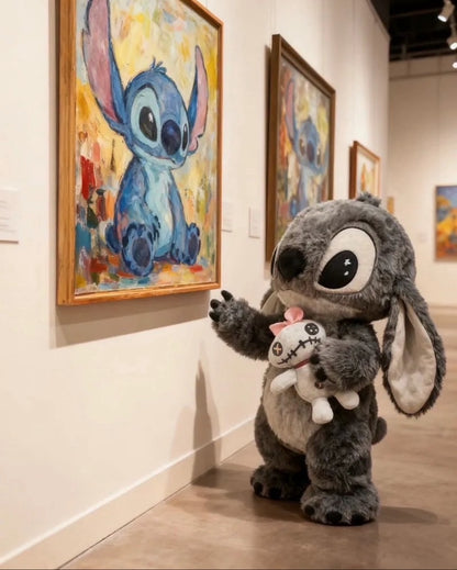 🆕新品上架💖【梨花娘】💕超萌超Q超柔超療癒限定版灰黑色史迪奇玩偶💖💖 韓國連線