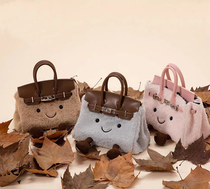 🆕新品上架💖【梨花瑪雅】💕超萌超Q超柔超療癒皮質感毛絨斜跨手提方包💖💖