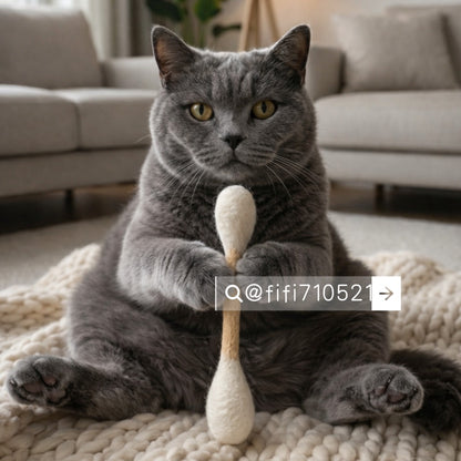 韓國🔥爆紅升級版【LIHUA MAYA】獨家販售 雙種貓薄荷巨型棉花棒｜100%羊毛手工製作 貓咪玩具