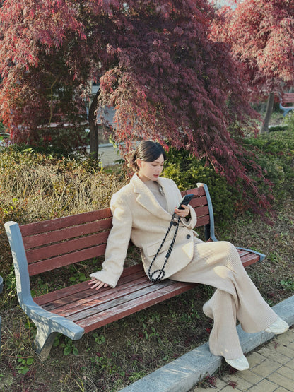 🆕新品上架💖【梨花瑪雅】💖低調氣質修飾身形線條粗針織坑條紋顯瘦慵懶套裝(6色)✨韓國連線