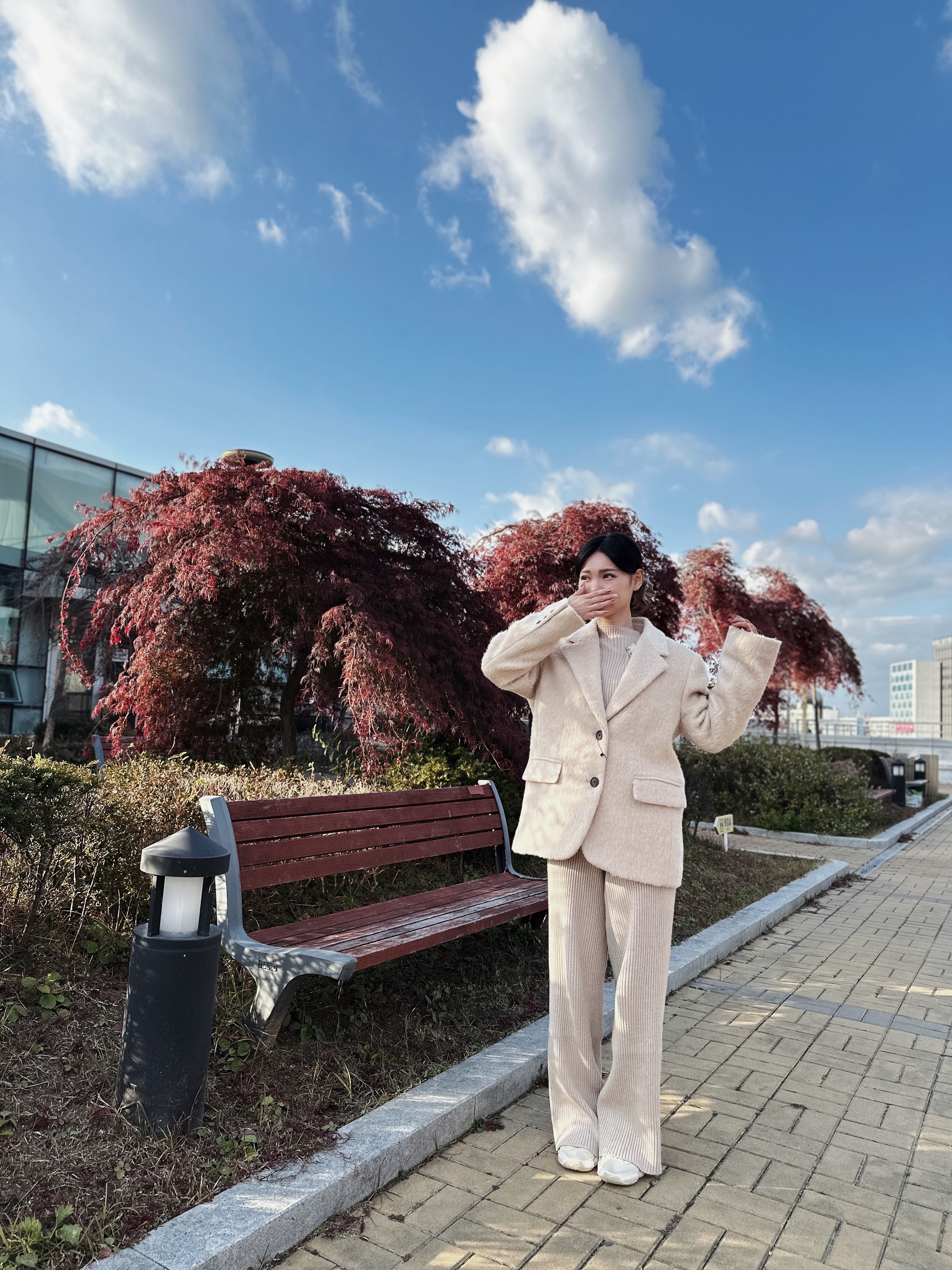 🆕新品上架💖【梨花瑪雅】💖低調氣質修飾身形線條粗針織坑條紋顯瘦慵懶套裝(6色)✨韓國連線