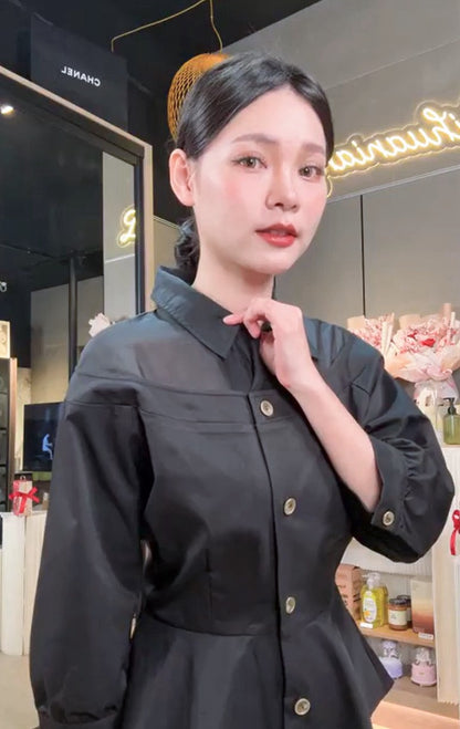 💖New Arrival [Lihua Maya] Custom Design, Stunning Sheer Hem, Classic Slim-Fit Shirt (Three Colors) 