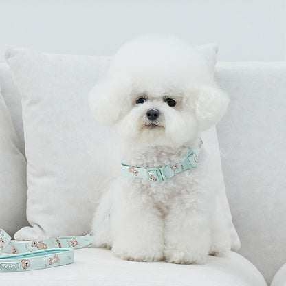 韓國新品上架【梨花娘】🐾BAILEY 🐶秋冬新品 馬卡龍柔軟色系小熊圖案寵物牽繩(3色)