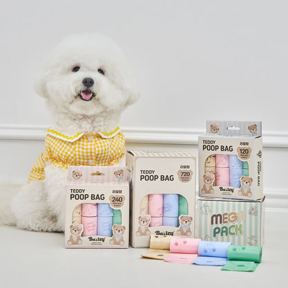 韓國新品上架【梨花娘】🐾BAILEY 🐶小泰迪熱氣球圖案．環保防漏拾便袋 (四款)