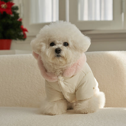 新品上架【梨花娘】🐾BAILEY 🐶秋冬新品 小熊連帽毛球防潑水鋪棉寵物外套(2色) 聖誕禮物