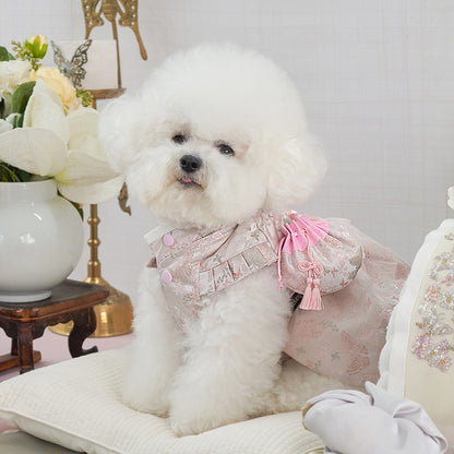 韓國新品上架【梨花娘】🐾BAILEY 🐶秋冬新品 新年編織結掛香包寶貝寵物韓服(2色)