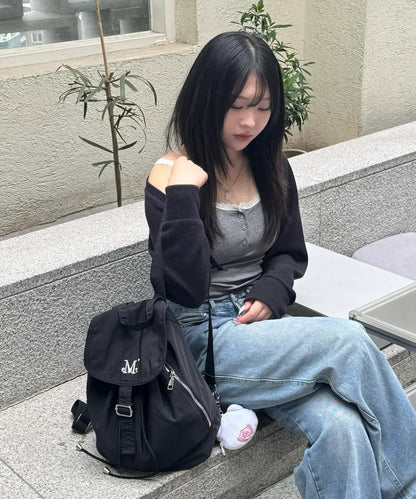 🆕新品上架💖【梨花娘】韓國品牌 Muscent 暢銷迷你後輕盈束口後背包🏆韓國連線