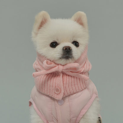 ✈️【梨花娘】韓國BAILEY❄️北歐暖嶼親密主人同款針織鈕釦寵物連帽圍脖(4色)