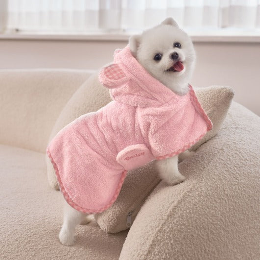 韓國新品上架【梨花娘】🐾BAILEY 🐶秋冬新品 貓犬寵物耳朵造型專用吸水力強寵物浴巾(3色)