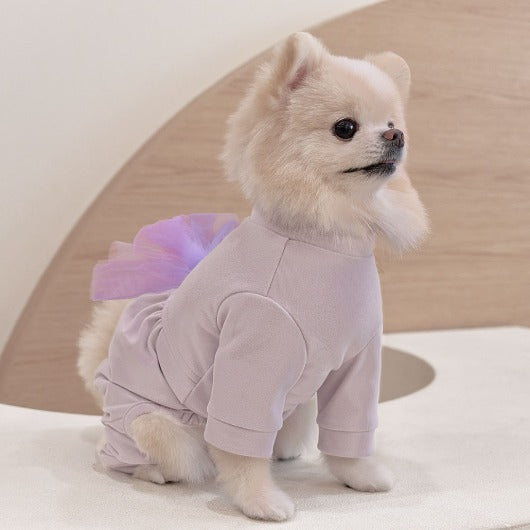 韓國新品上架【梨花娘】🐾BAILEY 🐶秋冬新品 素色半高領彈性舒適柔軟寵物服飾(2色)