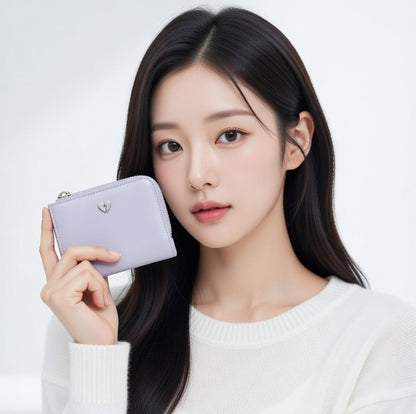 💖韓國暢銷品牌FENNEC🆕新品上架 愛心logo真皮拉鍊D型環耐用三層皮夾(2色)