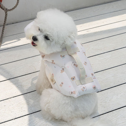 韓國新品上架【梨花娘】🐾BAILEY 🐶夏日馬卡龍色系高浮力清涼透氣寵物漂浮泳衣(3色)