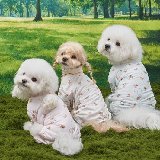 💕【梨花娘總代理】🐾韓國BAILEY 🐶夏日機能冰涼降溫滿版小熊透氣水陸兩用寵物衣(3色)