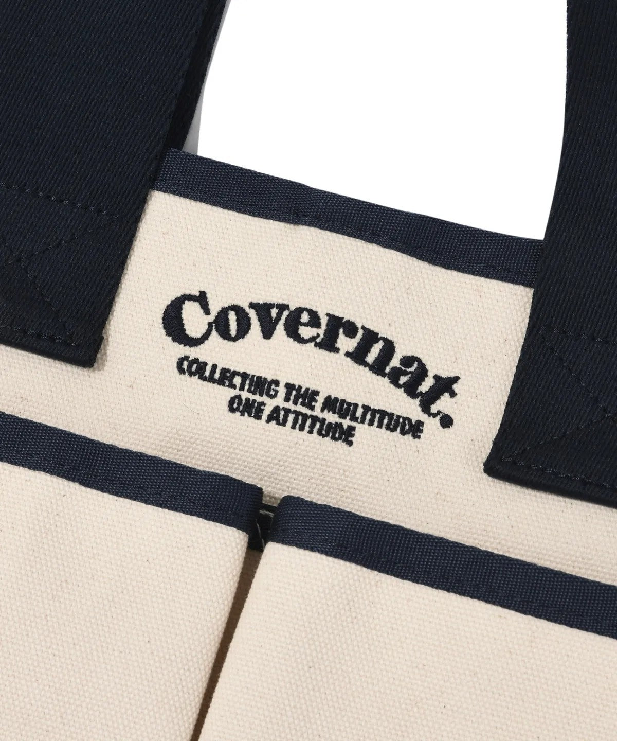 💕新品上架【梨花娘】韓國COVERNAT Arch Logo Canvas Tote Bag Navy厚實手提帆布包(2色)