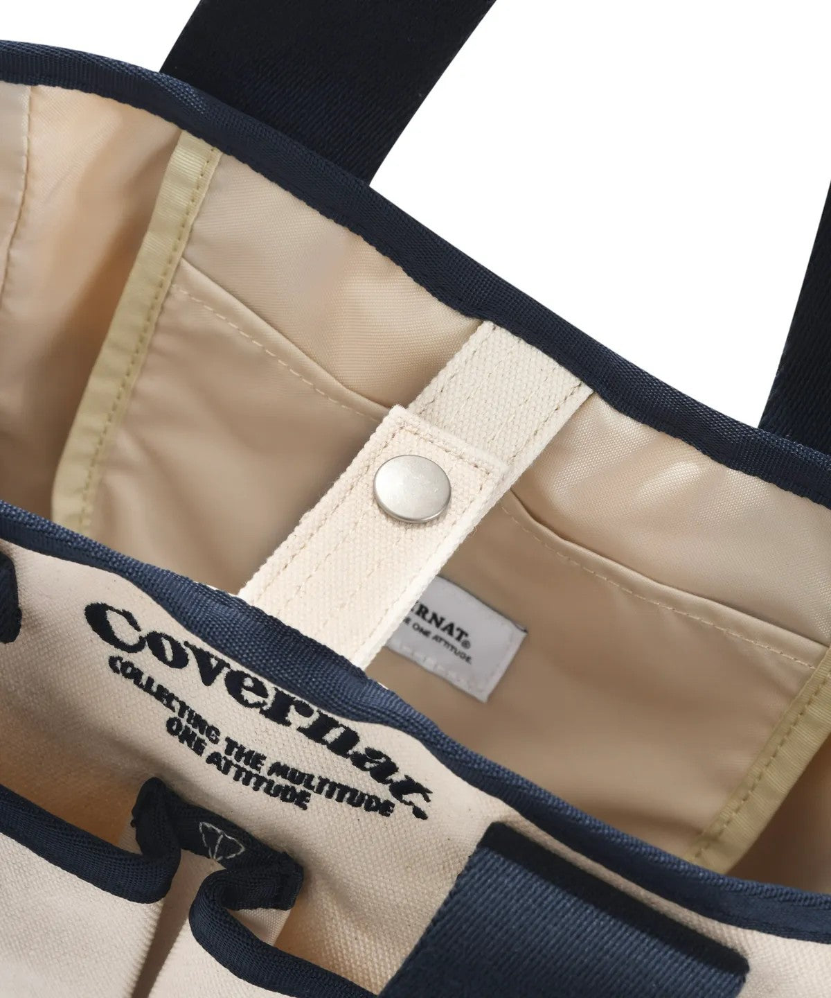 💕新品上架【梨花娘】韓國COVERNAT Arch Logo Canvas Tote Bag Navy厚實手提帆布包(2色)