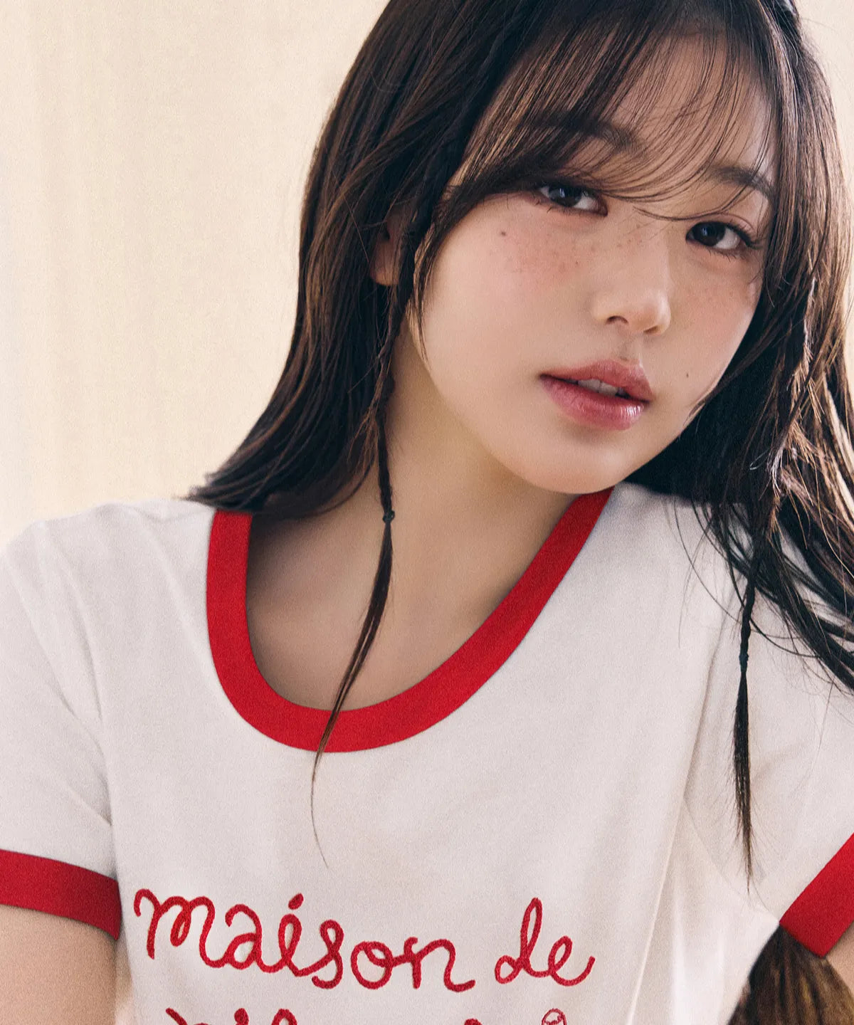 💖韓國暢銷品牌ROLAROLA🆕新品上架 張員瑛同款立體刺繡英文撞色短袖T恤(2色)