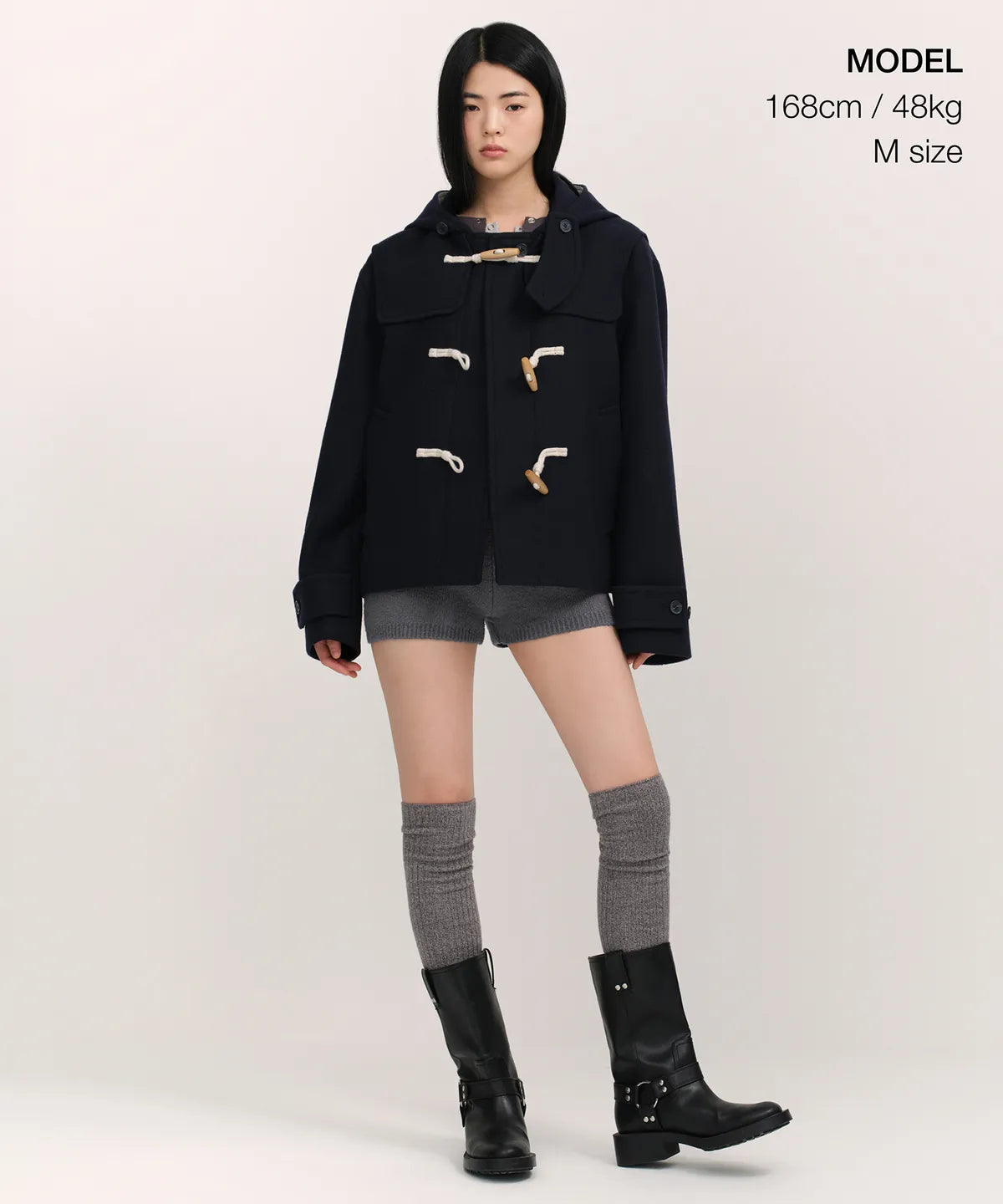 🆕新品上架💖【梨花娘】 韓國品牌무신사 韓韶禧代言熱賣款🔥經典羊毛牛角釦連帽外套(3色)🏆韓國連線